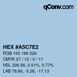 Color code: HEX #A5C7E2 | qconv.com
