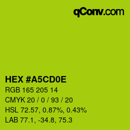 カラーコード: HEX #A5CD0E | qconv.com