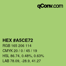 Color code: HEX #A5CE72 | qconv.com