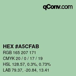 Farbcode: HEX #A5CFAB | qconv.com