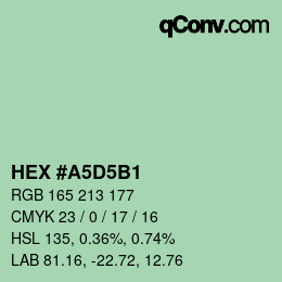 カラーコード: HEX #A5D5B1 | qconv.com