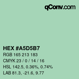 颜色代码: HEX #A5D5B7 | qconv.com
