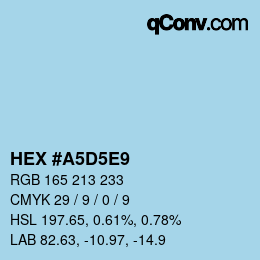 Color code: HEX #A5D5E9 | qconv.com
