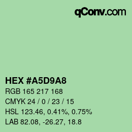 カラーコード: HEX #A5D9A8 | qconv.com