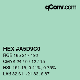 Color code: HEX #A5D9C0 | qconv.com