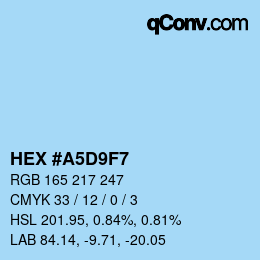 Color code: HEX #A5D9F7 | qconv.com