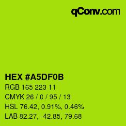 Color code: HEX #A5DF0B | qconv.com