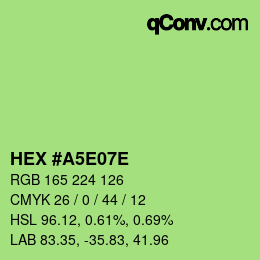 Color code: HEX #A5E07E | qconv.com