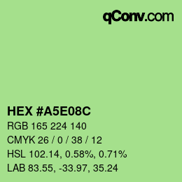 Color code: HEX #A5E08C | qconv.com