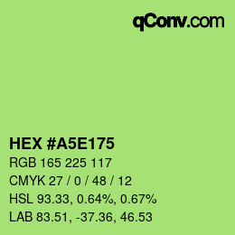 カラーコード: HEX #A5E175 | qconv.com