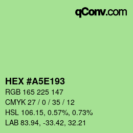 Color code: HEX #A5E193 | qconv.com