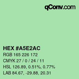 Color code: HEX #A5E2AC | qconv.com