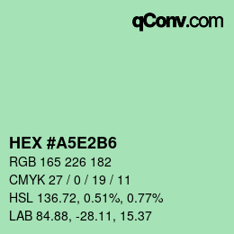Color code: HEX #A5E2B6 | qconv.com