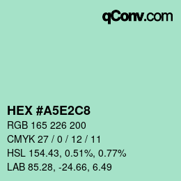 Color code: HEX #A5E2C8 | qconv.com