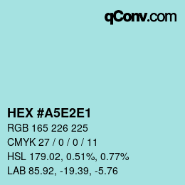 Color code: HEX #A5E2E1 | qconv.com