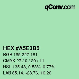 Color code: HEX #A5E3B5 | qconv.com