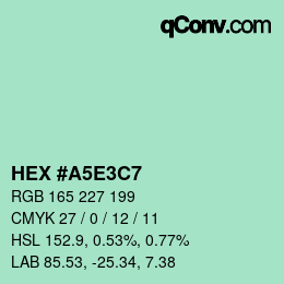 Code couleur: HEX #A5E3C7 | qconv.com