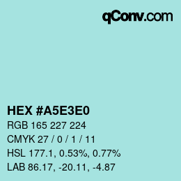 Color code: HEX #A5E3E0 | qconv.com