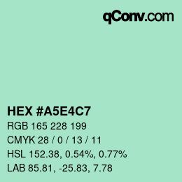 Color code: HEX #A5E4C7 | qconv.com