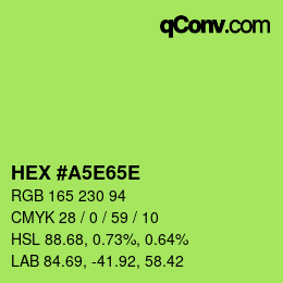 Color code: HEX #A5E65E | qconv.com