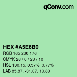 Color code: HEX #A5E6B0 | qconv.com