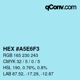 Color code: HEX #A5E6F3 | qconv.com
