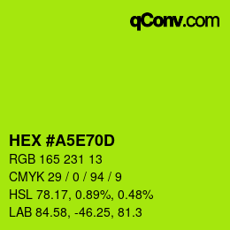 Farbcode: HEX #A5E70D | qconv.com