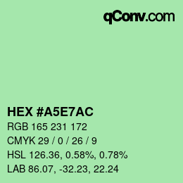 Color code: HEX #A5E7AC | qconv.com