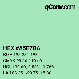 Color code: HEX #A5E7BA | qconv.com