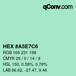 Color code: HEX #A5E7C6 | qconv.com