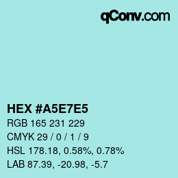 Color code: HEX #A5E7E5 | qconv.com