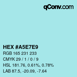 Color code: HEX #A5E7E9 | qconv.com
