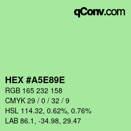 Color code: HEX #A5E89E | qconv.com