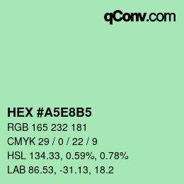 Color code: HEX #A5E8B5 | qconv.com