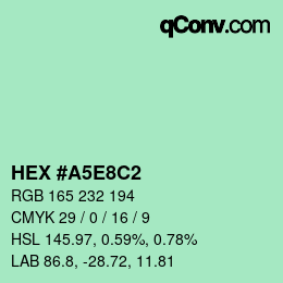 Color code: HEX #A5E8C2 | qconv.com