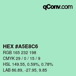 Color code: HEX #A5E8C6 | qconv.com