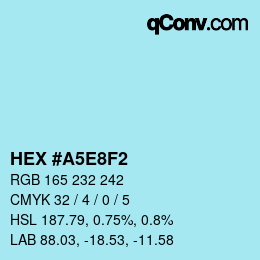 Color code: HEX #A5E8F2 | qconv.com