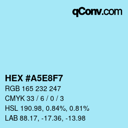 Color code: HEX #A5E8F7 | qconv.com