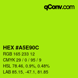 Color code: HEX #A5E90C | qconv.com