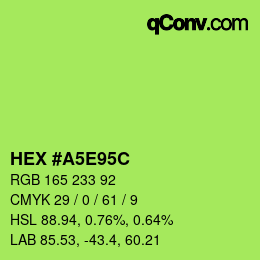 Color code: HEX #A5E95C | qconv.com