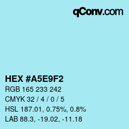 Color code: HEX #A5E9F2 | qconv.com