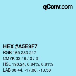Color code: HEX #A5E9F7 | qconv.com