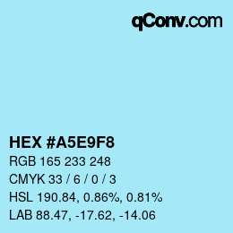 Color code: HEX #A5E9F8 | qconv.com