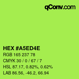 Color code: HEX #A5ED4E | qconv.com