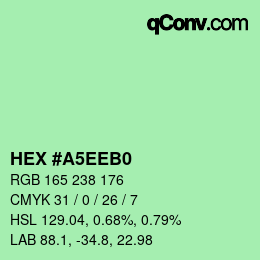 Color code: HEX #A5EEB0 | qconv.com