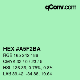 Color code: HEX #A5F2BA | qconv.com