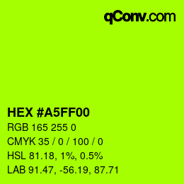 Color code: HEX #A5FF00 | qconv.com