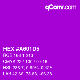 カラーコード: HEX #A601D5 | qconv.com