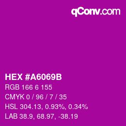 Color code: HEX #A6069B | qconv.com