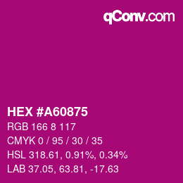 颜色代码: HEX #A60875 | qconv.com
